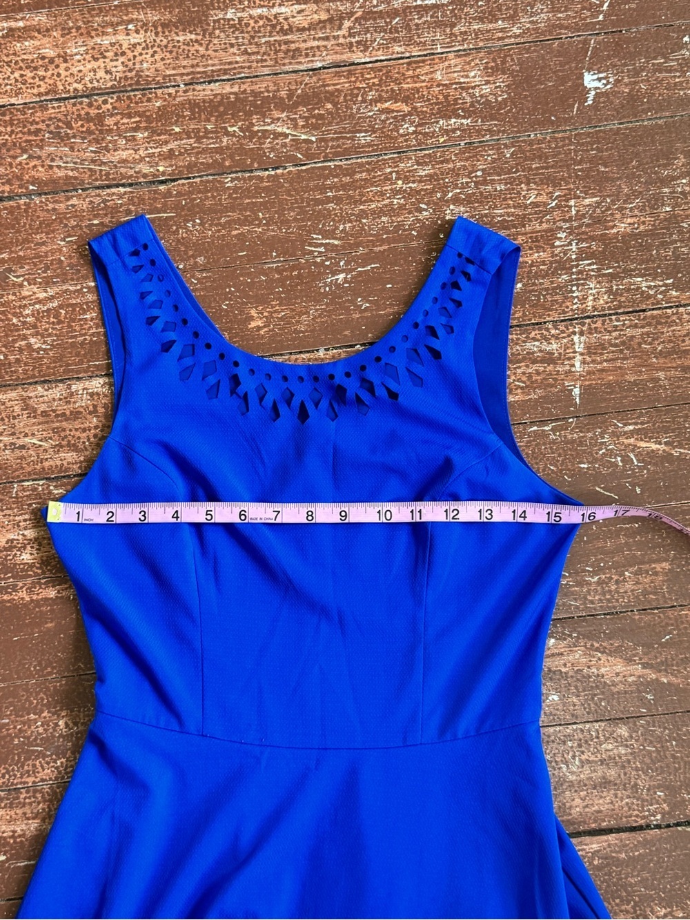 Brixon Ivy Royal Blue Fit & Flare Dress Size 0 Laser Cut Scallop Hem - Picture 6 of 11